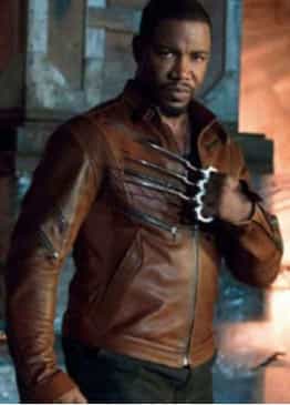 ARROW SEASON 2 (BEN TURNER) MICHAEL JAI WHITE BROWN LEATHER JACKET